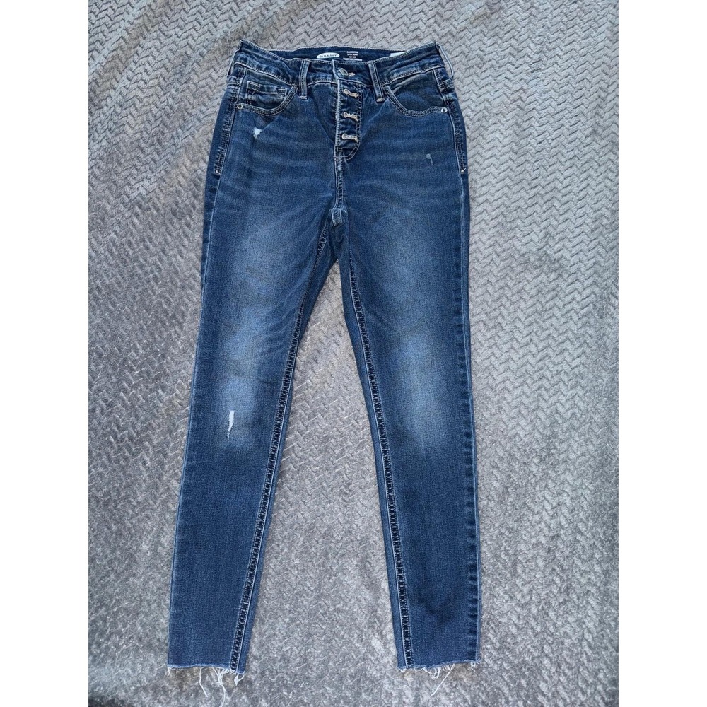 Old Navy Rockstar Super Skinny‎ High Rise Jeans Distressed Dark Wash Size 0